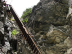 Eisentreppe des ersten Abschnitts des Flimser Klettersteig Pinut - Fidaz