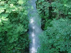 Blick von der Brcke hinunter in die Felsbachschlucht der Flem