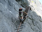 Einstieg zum Klettersteig Pinut bei Flims - Fidaz - Graubünden - Schweiz