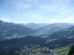 Pinut: Ausblick vom Klettersteig hinunter auf Flims, Murschetg und Laax