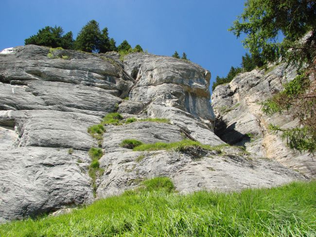 2-ter Felsabschnitt der Pinutroute - Klettersteig bei Flims - Fidaz