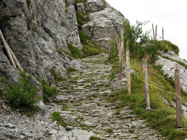 Klettersteig Pinut - steiler und beschwerlicher Abstieg nach Bargis