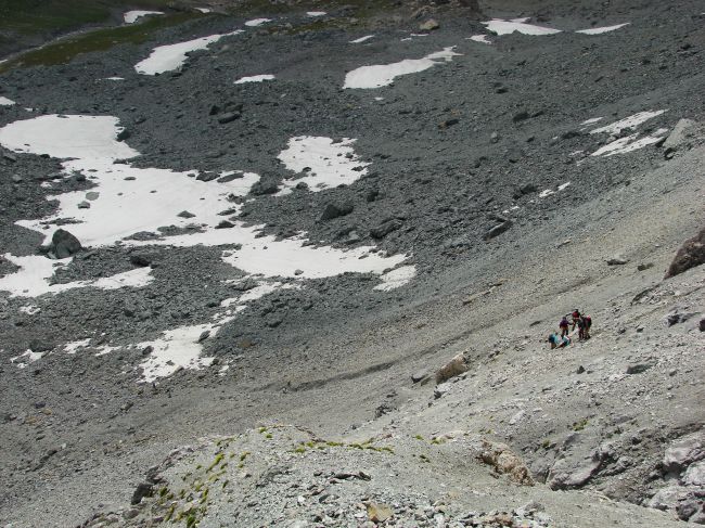 Abstieg vom Martinsloch ber Gerllhalde