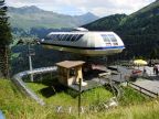 Bergstation auf der Alp Pradaschier beim Bergrestaurant und Seilpark