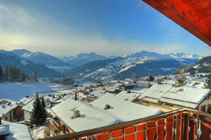 Aussicht vom Balkon der Ferienwohnung Casa Ansiel in Falera